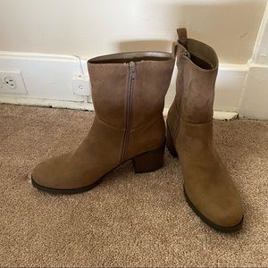 Faux suede boots